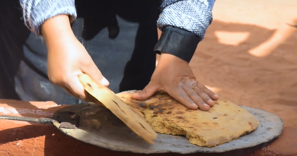 Bedouin bread making